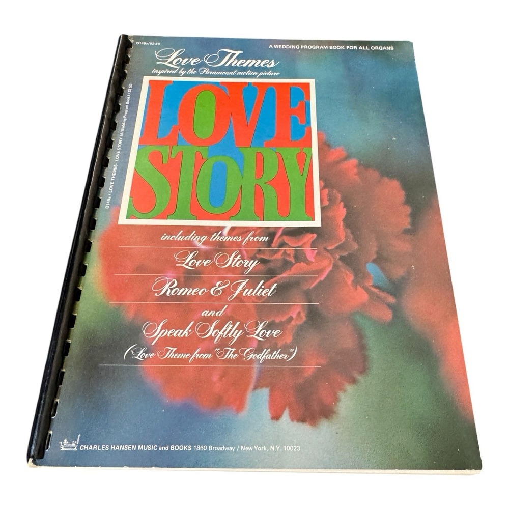 Vintage 1970 Love Themes Wedding Organ Sheet Music Love Story Godfather